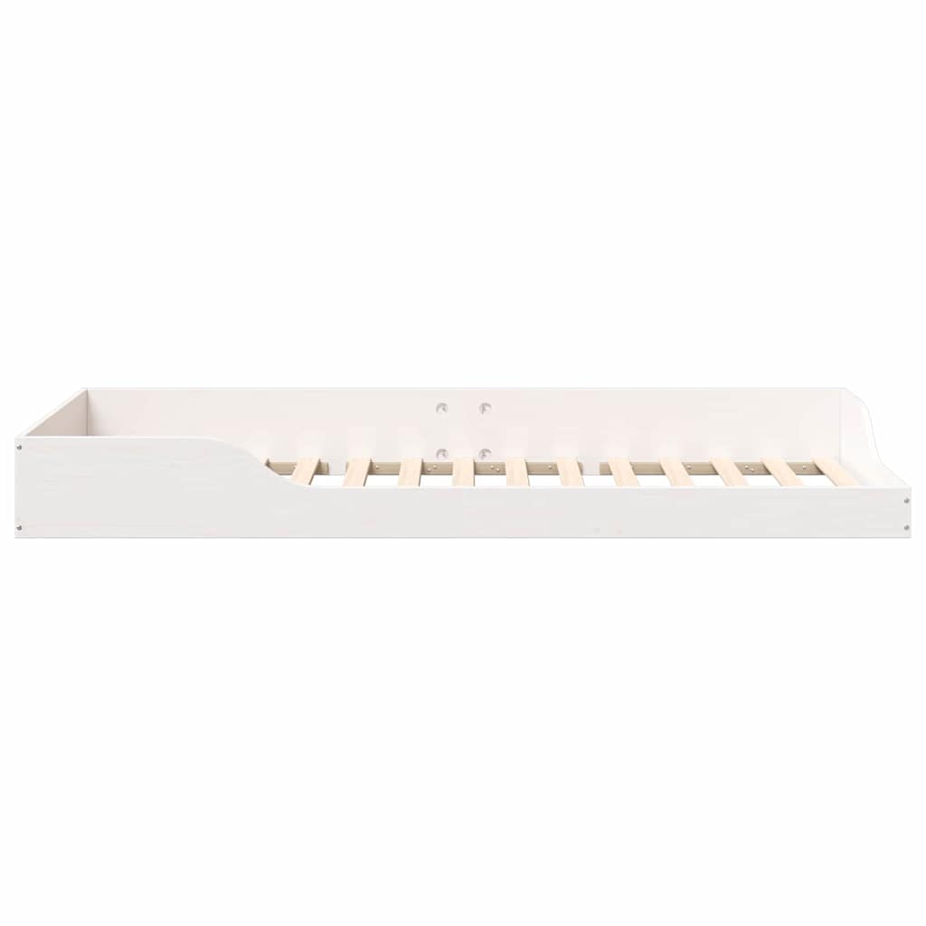 Floor Bed Frame White 80 x 210 cm Solid pine wood