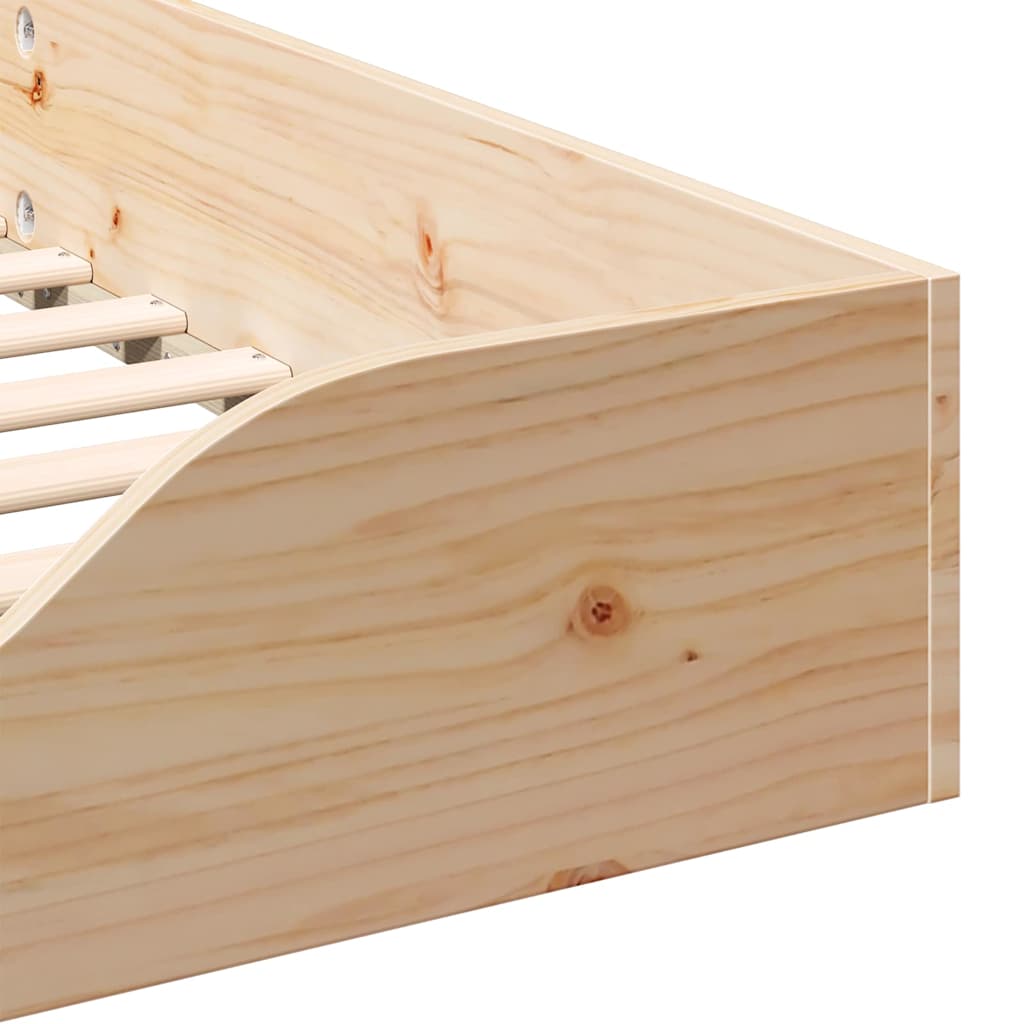Floor Bed Frame Brown 80 x 220 cm Solid pine wood