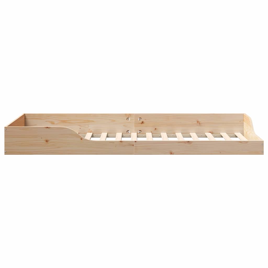 Floor Bed Frame Brown 90 x 220 cm Solid pine wood