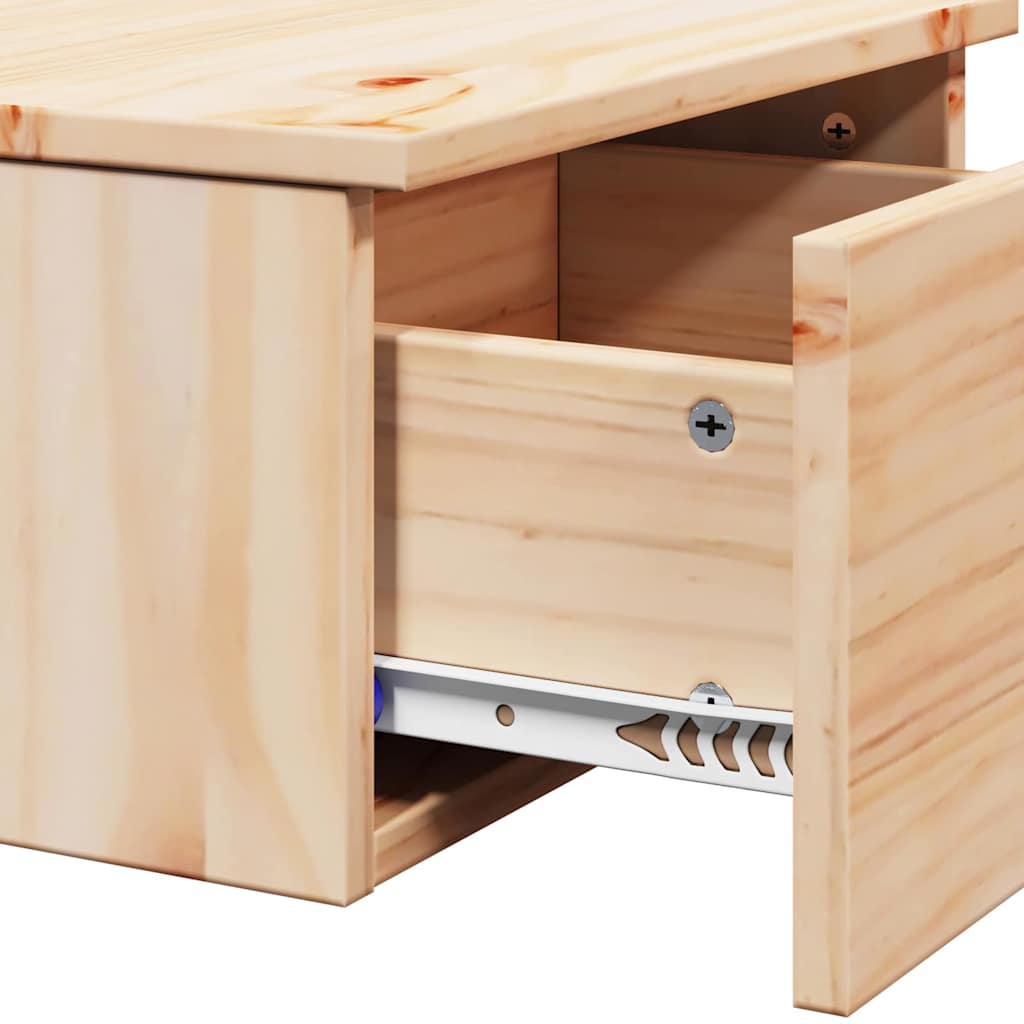 Bedside Table Brown 37 x 35 x 18.5 cm Solid pine wood