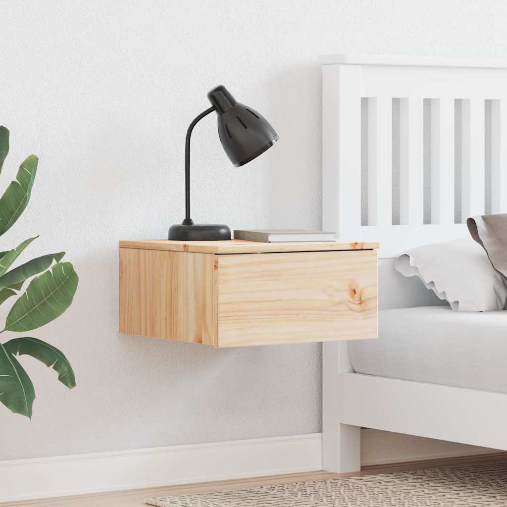 Bedside Table Brown 37 x 35 x 18.5 cm Solid pine wood