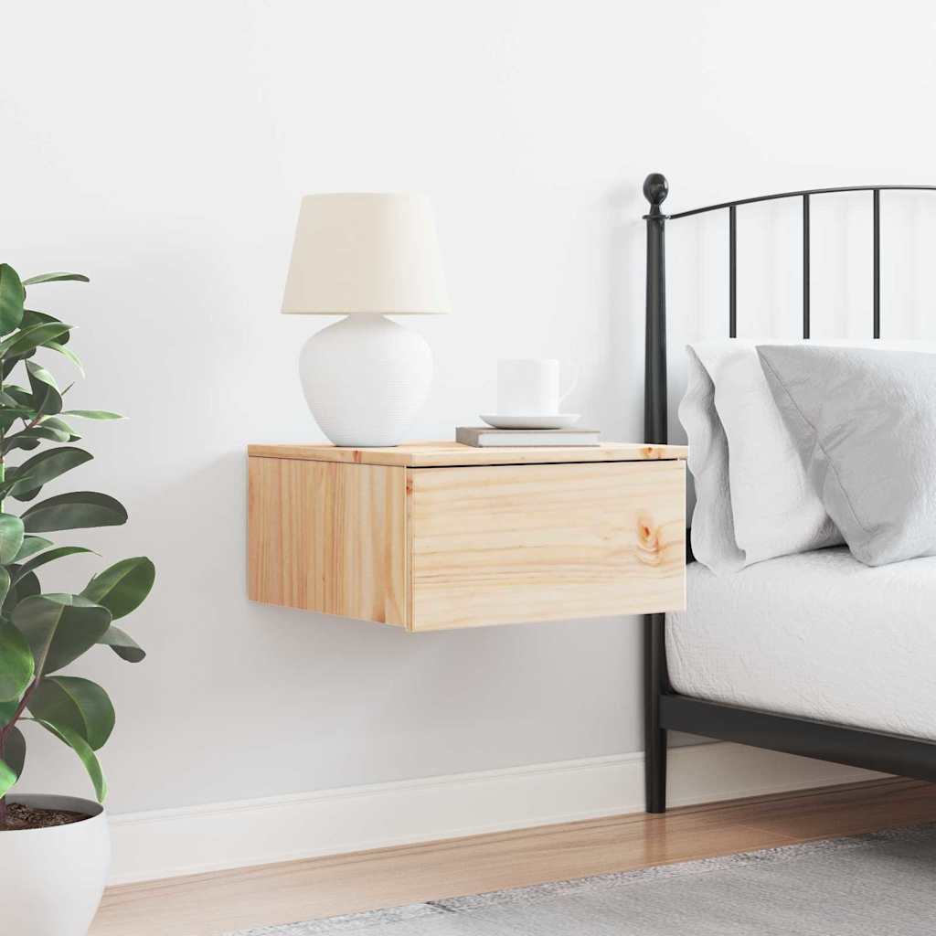 Bedside Table Brown 37 x 35 x 18.5 cm Solid pine wood