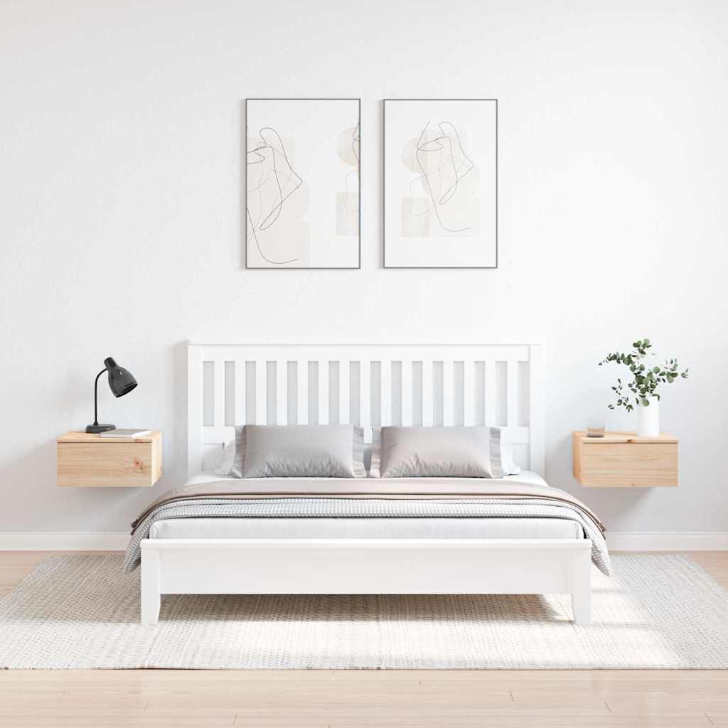 Bedside Table 2 pcs Brown 37 x 35 x 18.5 cm Solid pine wood