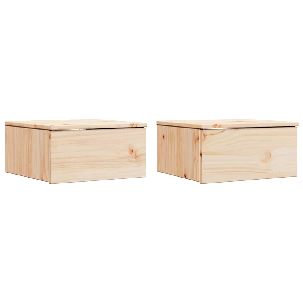 Bedside Table 2 pcs Brown 37 x 35 x 18.5 cm Solid pine wood