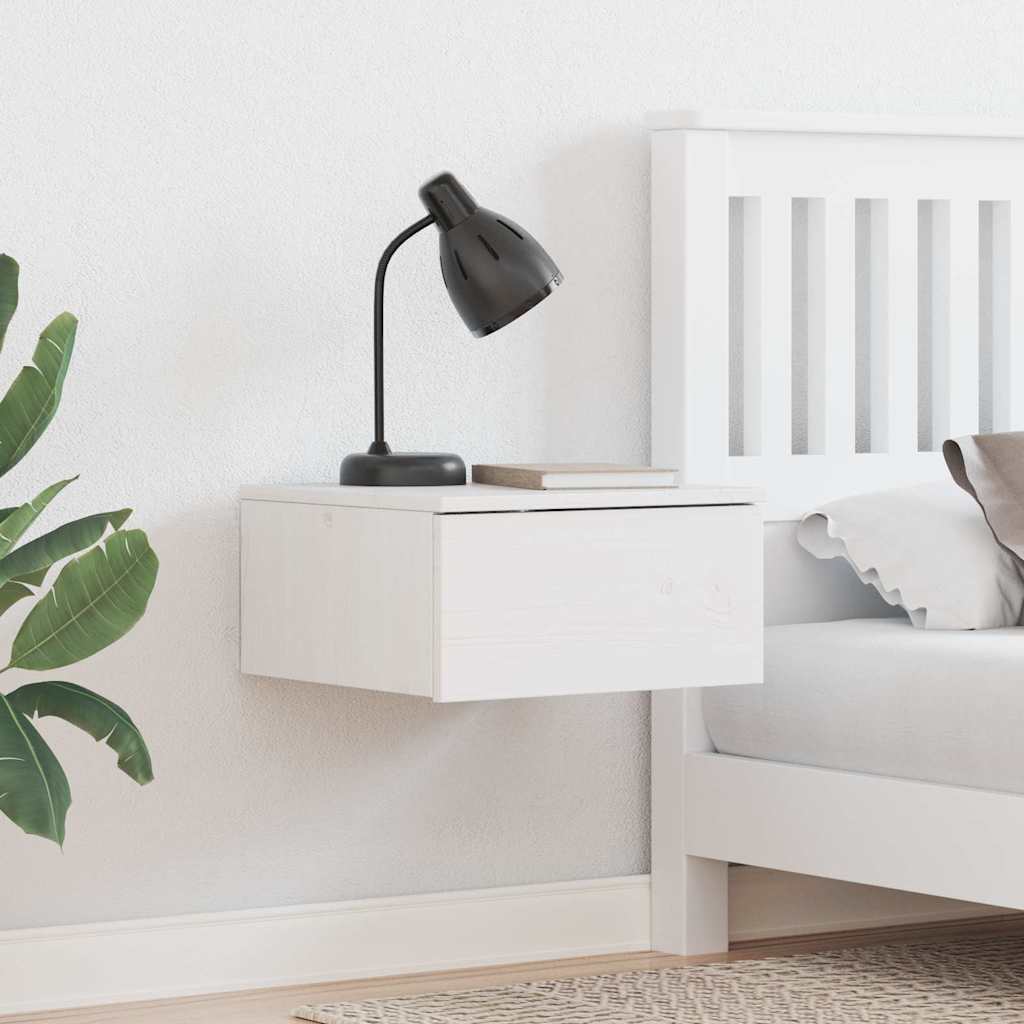 Bedside Table 2 pcs White 37 x 35 x 18.5 cm Solid pine wood