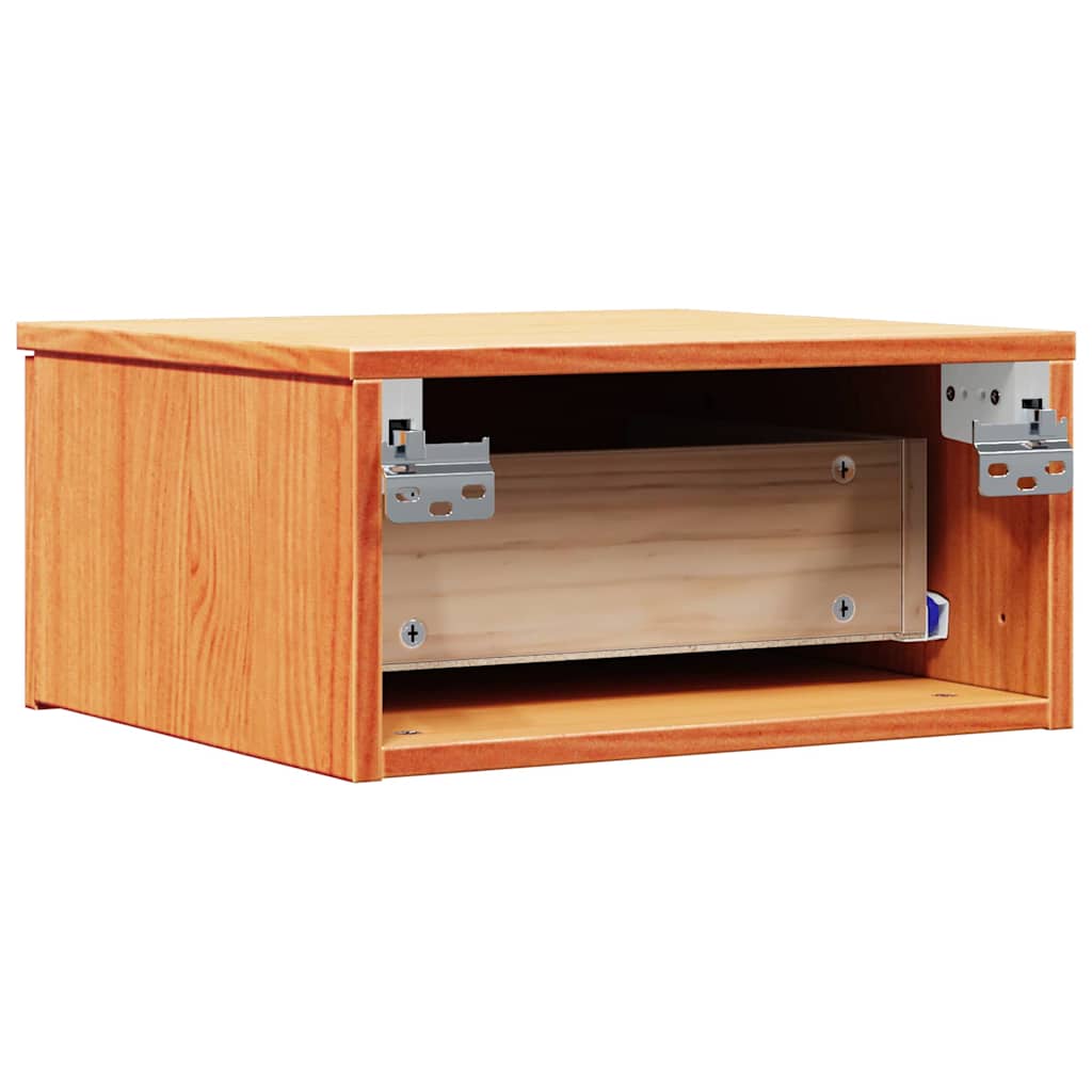 Bedside Table Wax brown 37 x 35 x 18.5 cm Solid pine wood