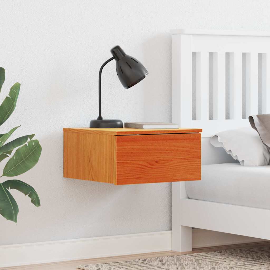 Bedside Table 2 pcs Wax brown 37 x 35 x 18.5 cm Solid pine wood