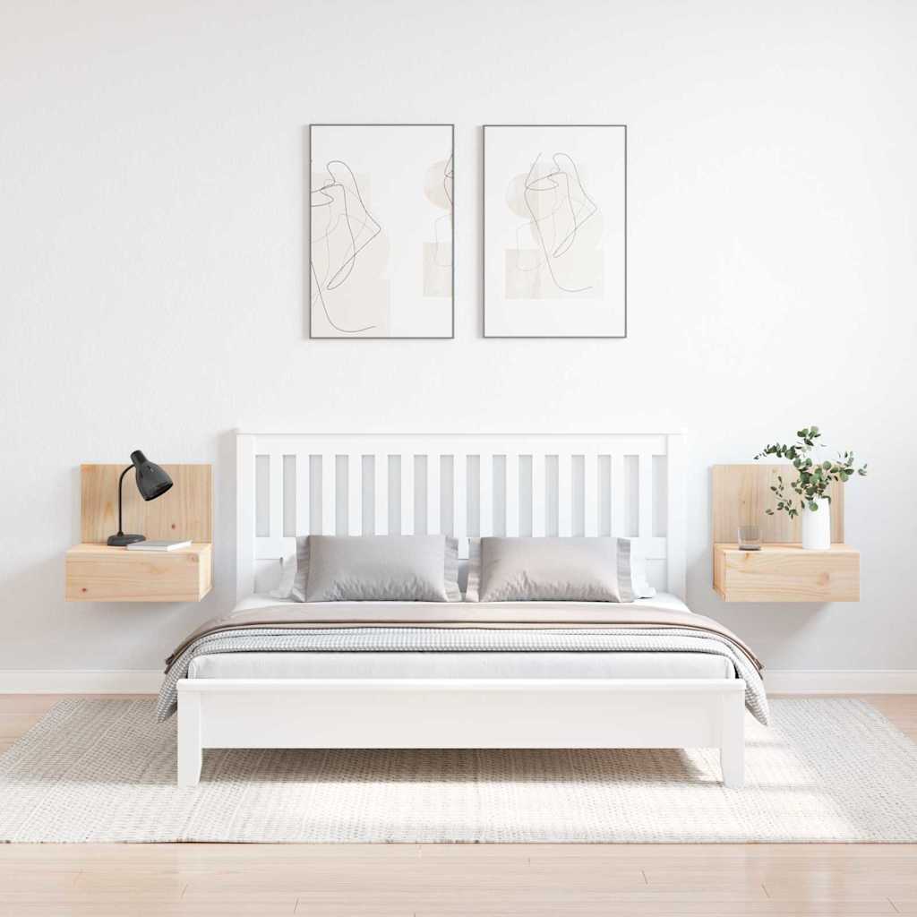 Bedside Table 2 pcs Brown 42 x 32.5 x 40 cm Solid pine wood