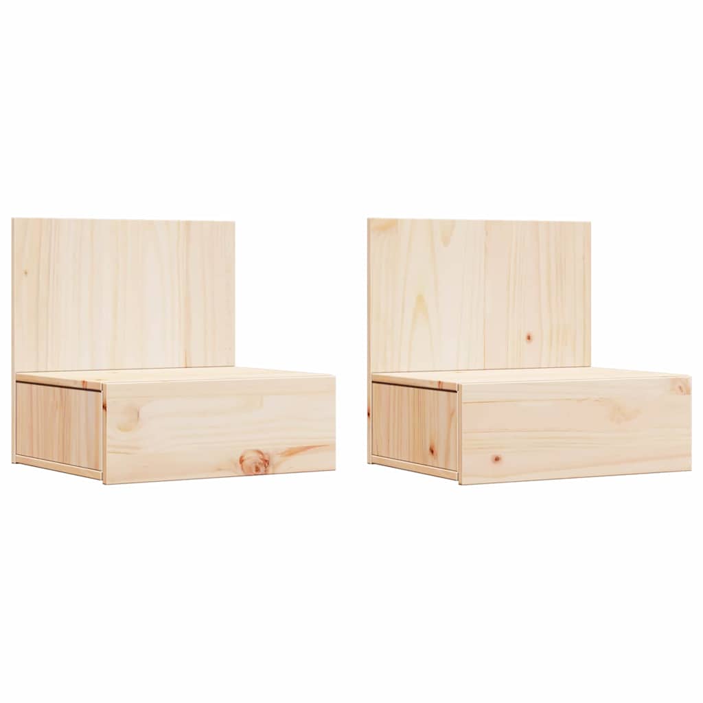 Bedside Table 2 pcs Brown 42 x 32.5 x 40 cm Solid pine wood