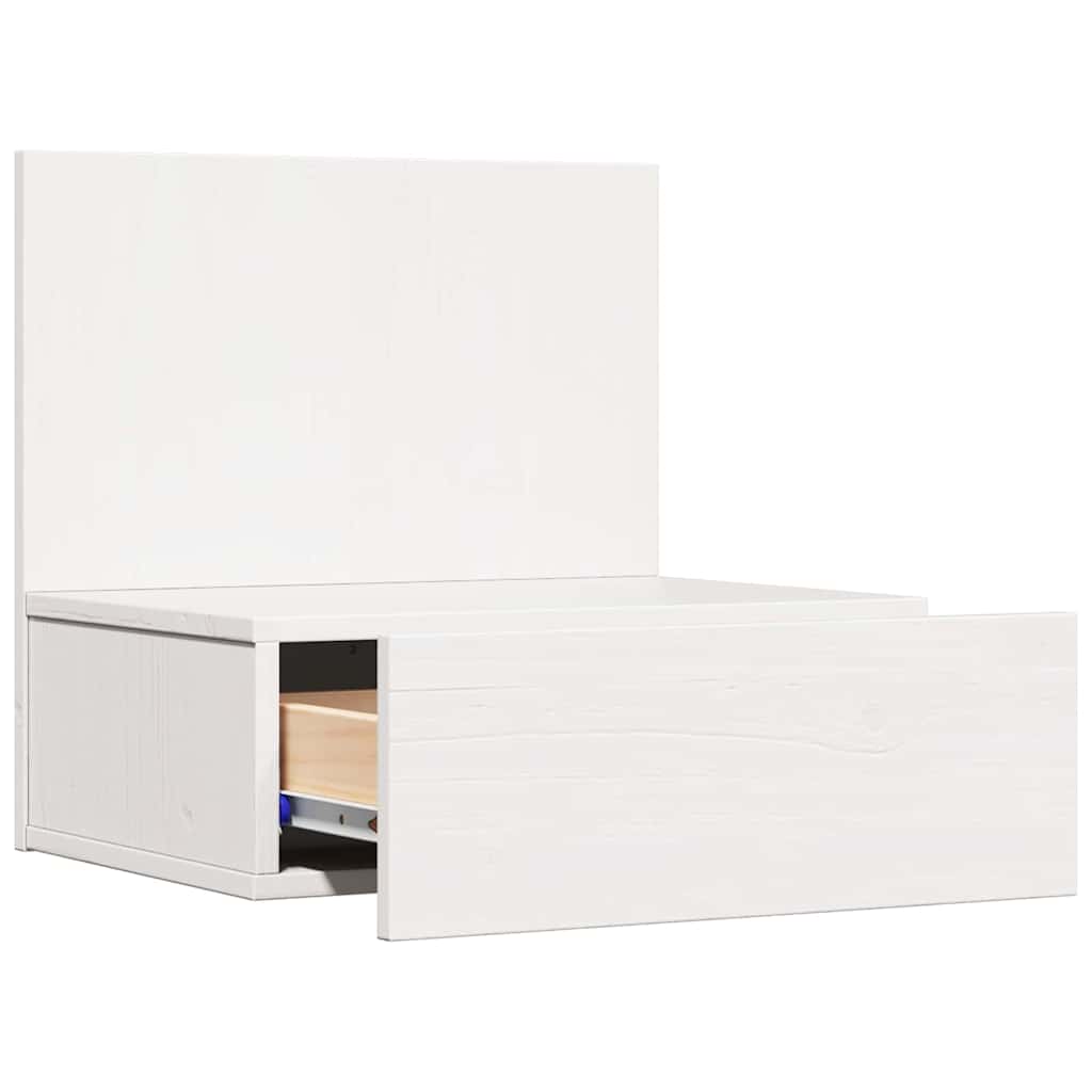 Bedside Table White 42 x 32.5 x 40 cm Solid pine wood