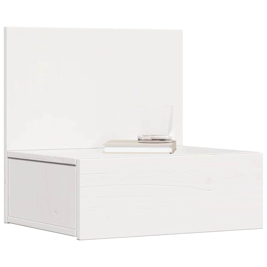 Bedside Table White 42 x 32.5 x 40 cm Solid pine wood