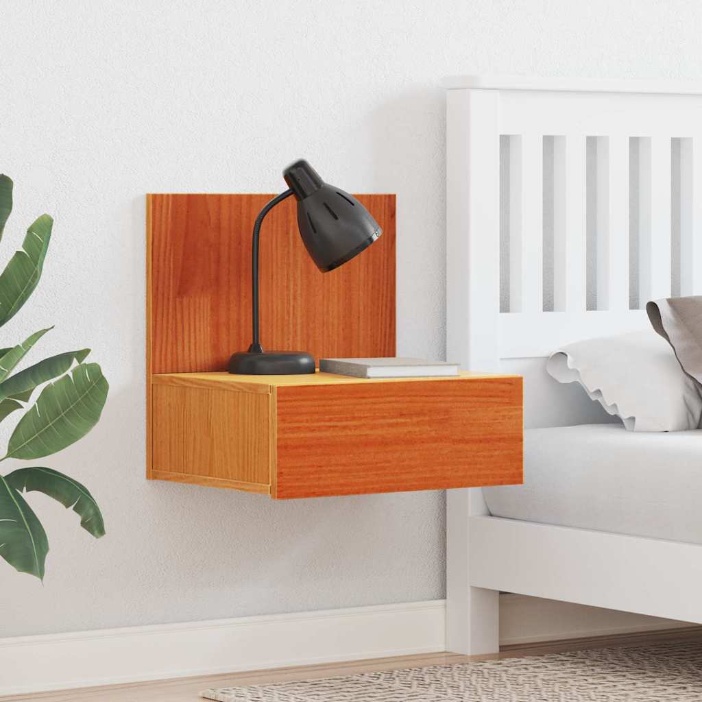 Bedside Table 2 pcs Wax brown 42 x 32.5 x 40 cm Solid pine wood