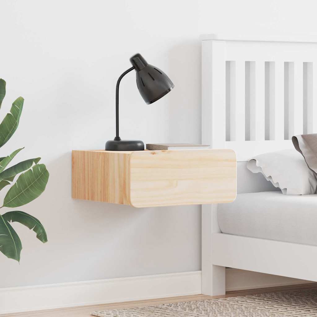 Bedside Table Brown 39 x 34 x 16.5 cm Solid pine wood