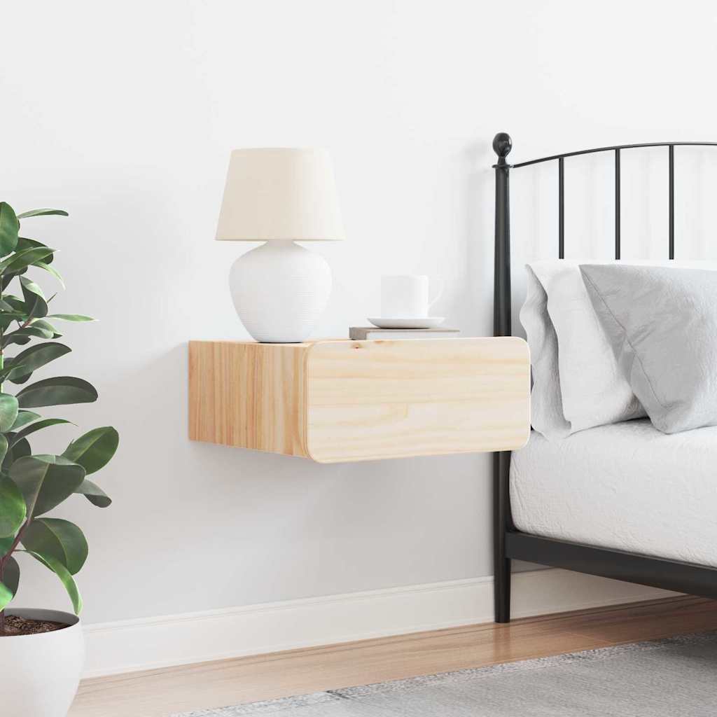 Bedside Table Brown 39 x 34 x 16.5 cm Solid pine wood