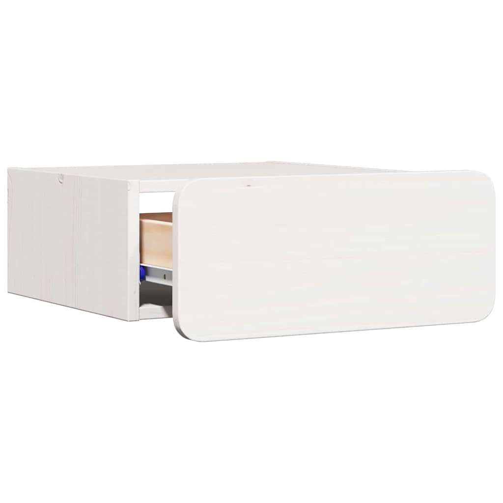 Bedside Table White 39 x 34 x 16.5 cm Solid pine wood