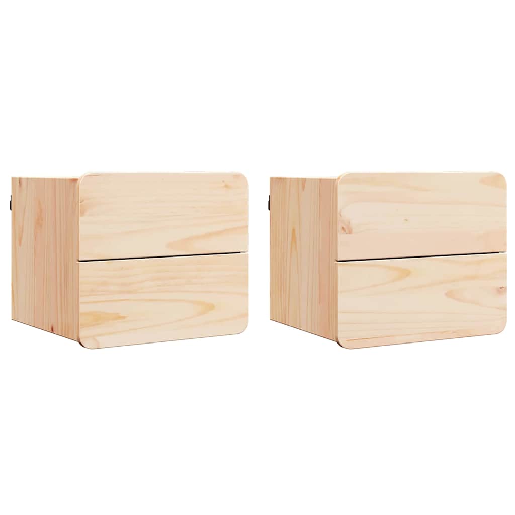Bedside Table 2 pcs Brown 39 x 34 x 33 cm Solid pinewood