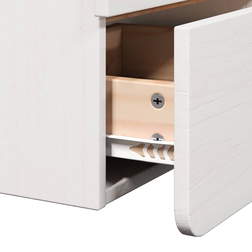 Bedside Table with Drawer White 39 x 34 x 33 cm Solid pine wood
