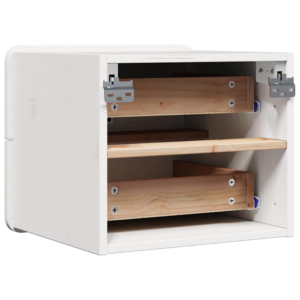 Bedside Table with Drawer White 39 x 34 x 33 cm Solid pine wood