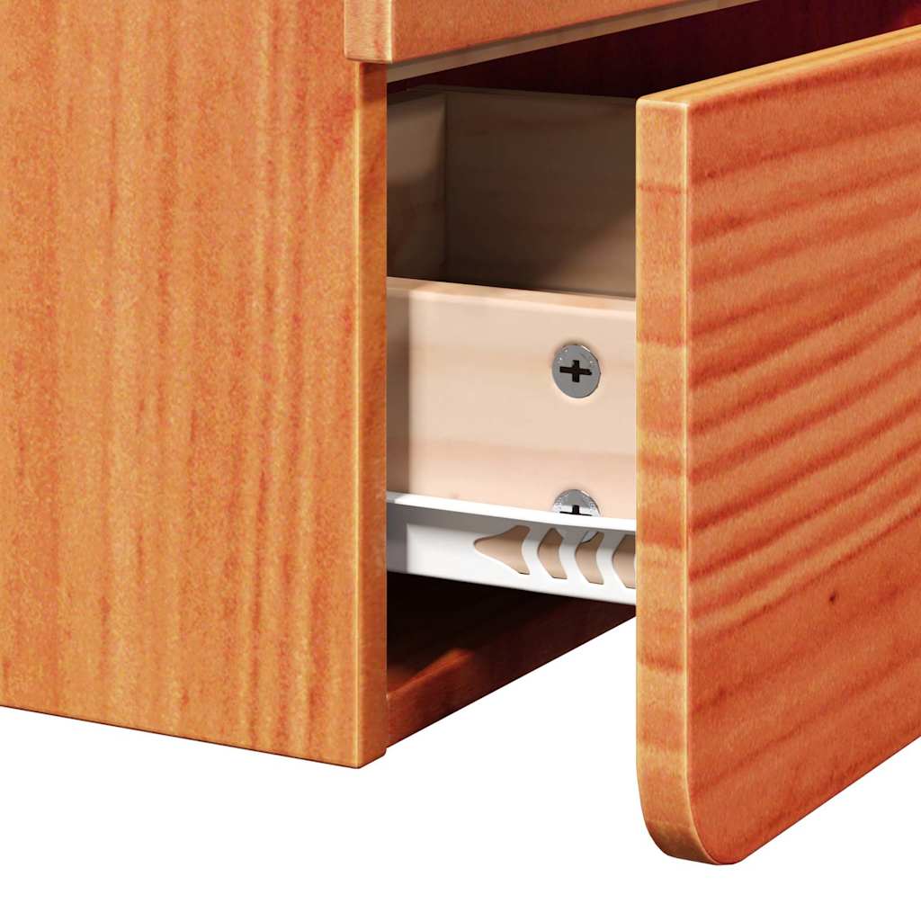 Bedside Table Wax brown 39 x 34 x 33 cm Solid pinewood