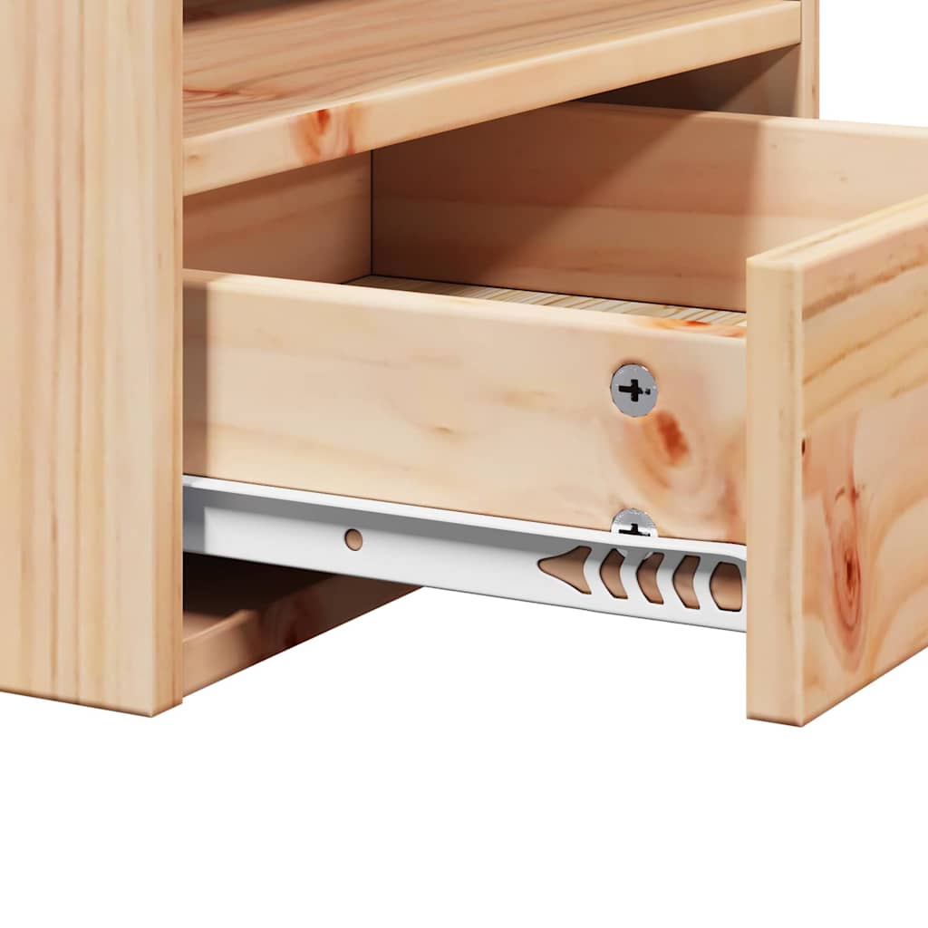 Bedside Table Brown 38 x 36 x 29.5 cm Solid pine wood