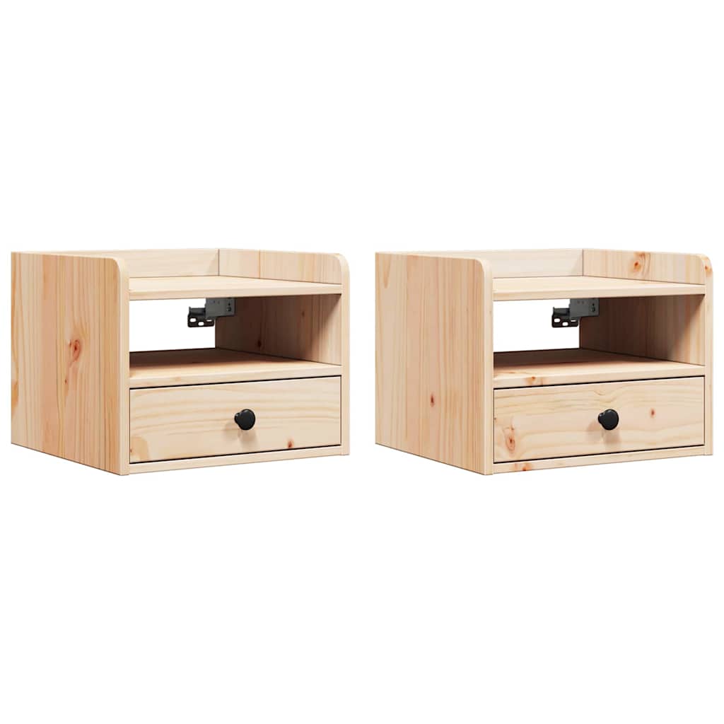 Bedside Table 2 pcs Brown 38 x 36 x 29.5 cm Solid pine wood
