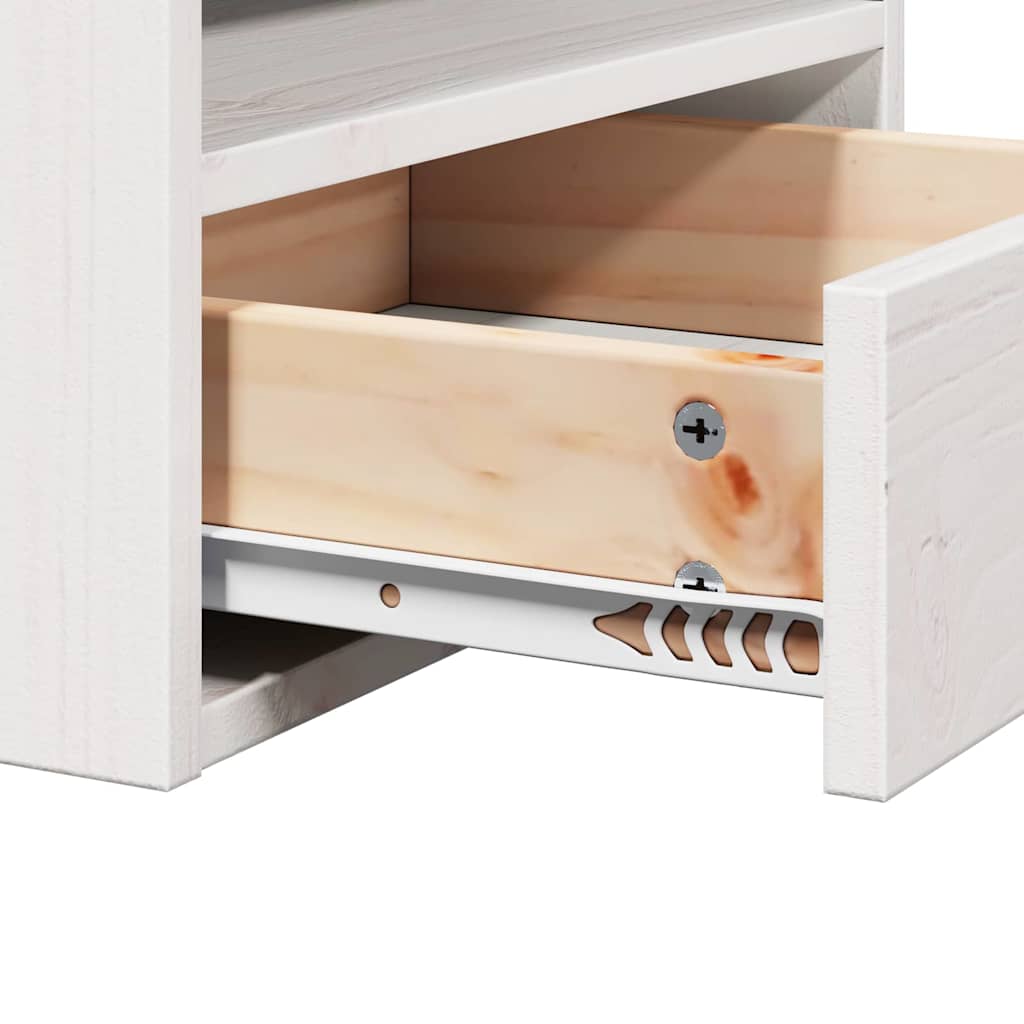 Bedside Table White 38 x 36 x 29.5 cm Solid pine wood