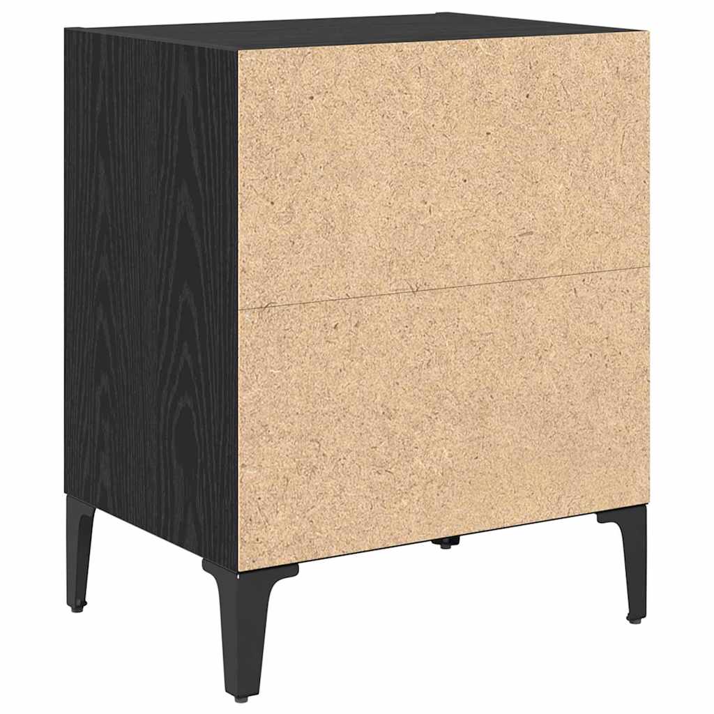Bedside Cabinet Black oak 40 x 30 x 50 cm Engineered wood