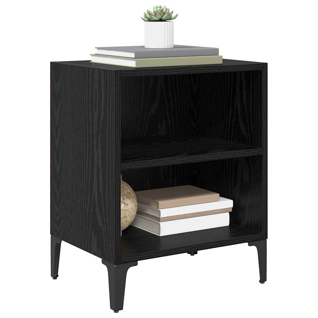 Bedside Cabinet 2 pcs Black oak 40 x 30 x 50 cm Engineered wood