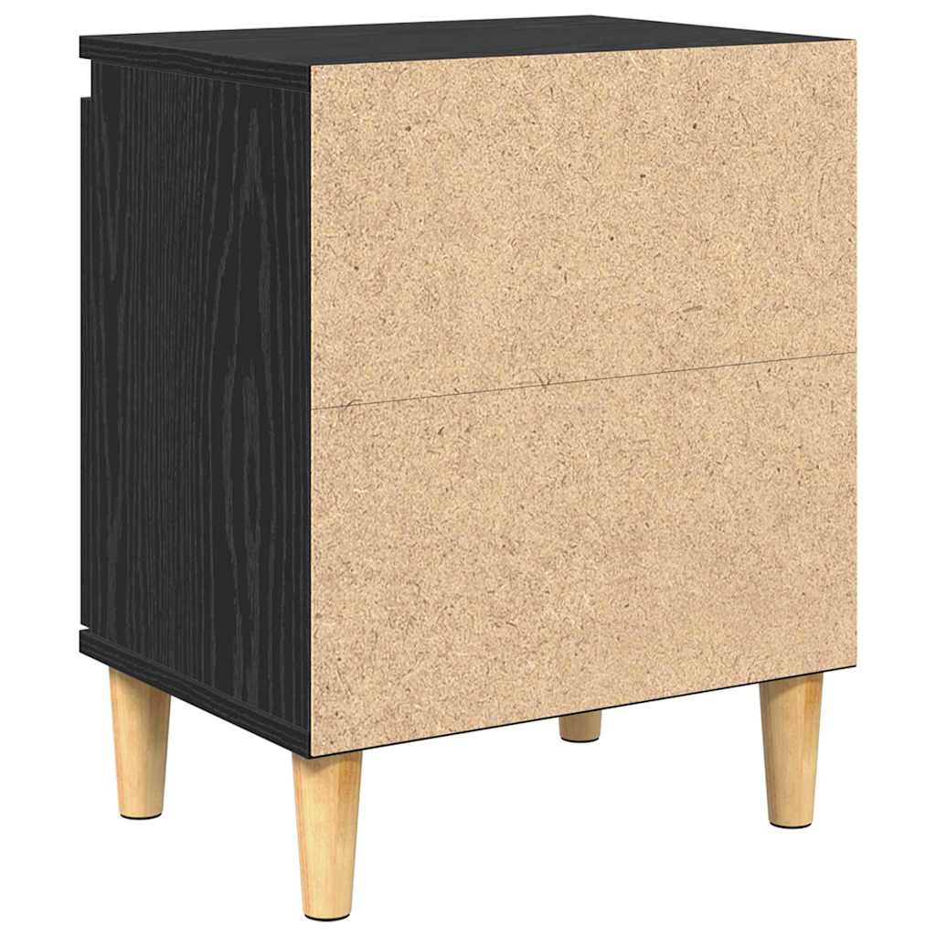 Bedside Cabinet Black oak 40 x 30 x 50 cm Engineered wood