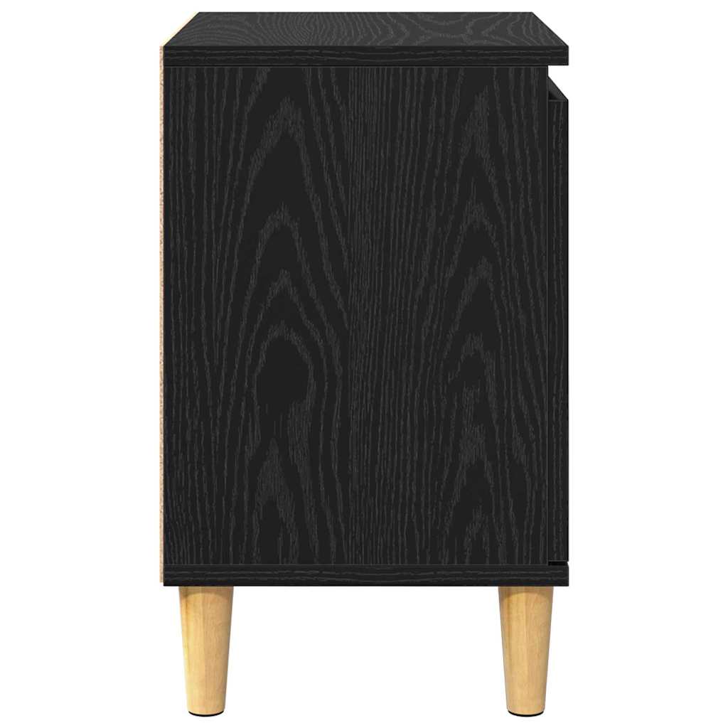 Bedside Cabinet Black oak 40 x 30 x 50 cm Engineered wood
