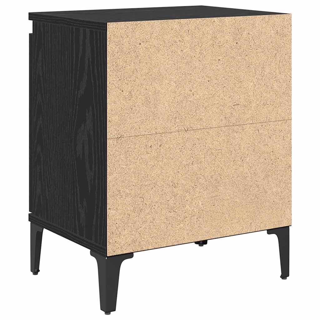Bedside Cabinet Black oak 40 x 30 x 50 cm Engineered wood