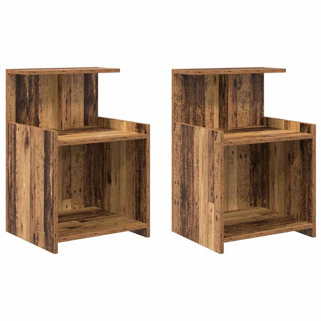 Bedside Cabinet 2 pcs Old wood 40 x 35 x 60 cm Engineered wood