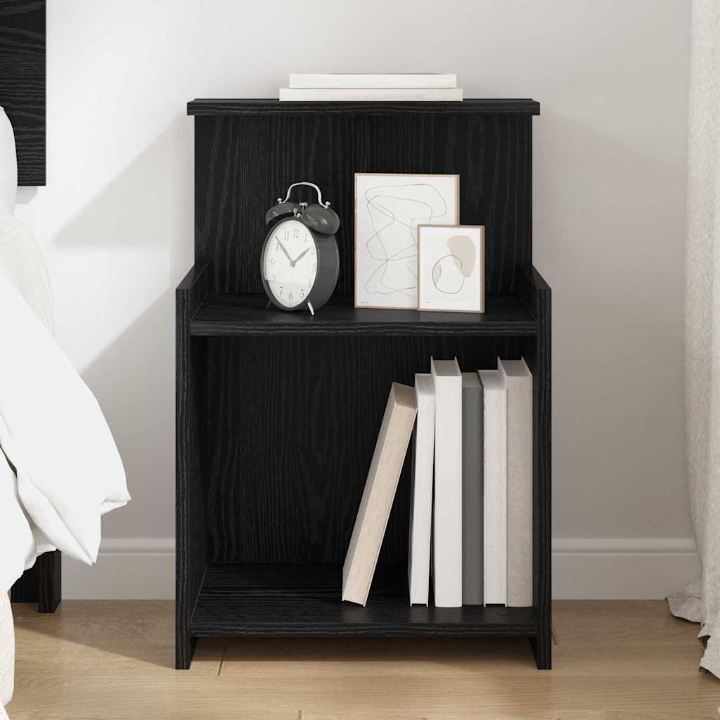 Bedside Cabinet Black oak 40 x 35 x 60 cm Engineered wood