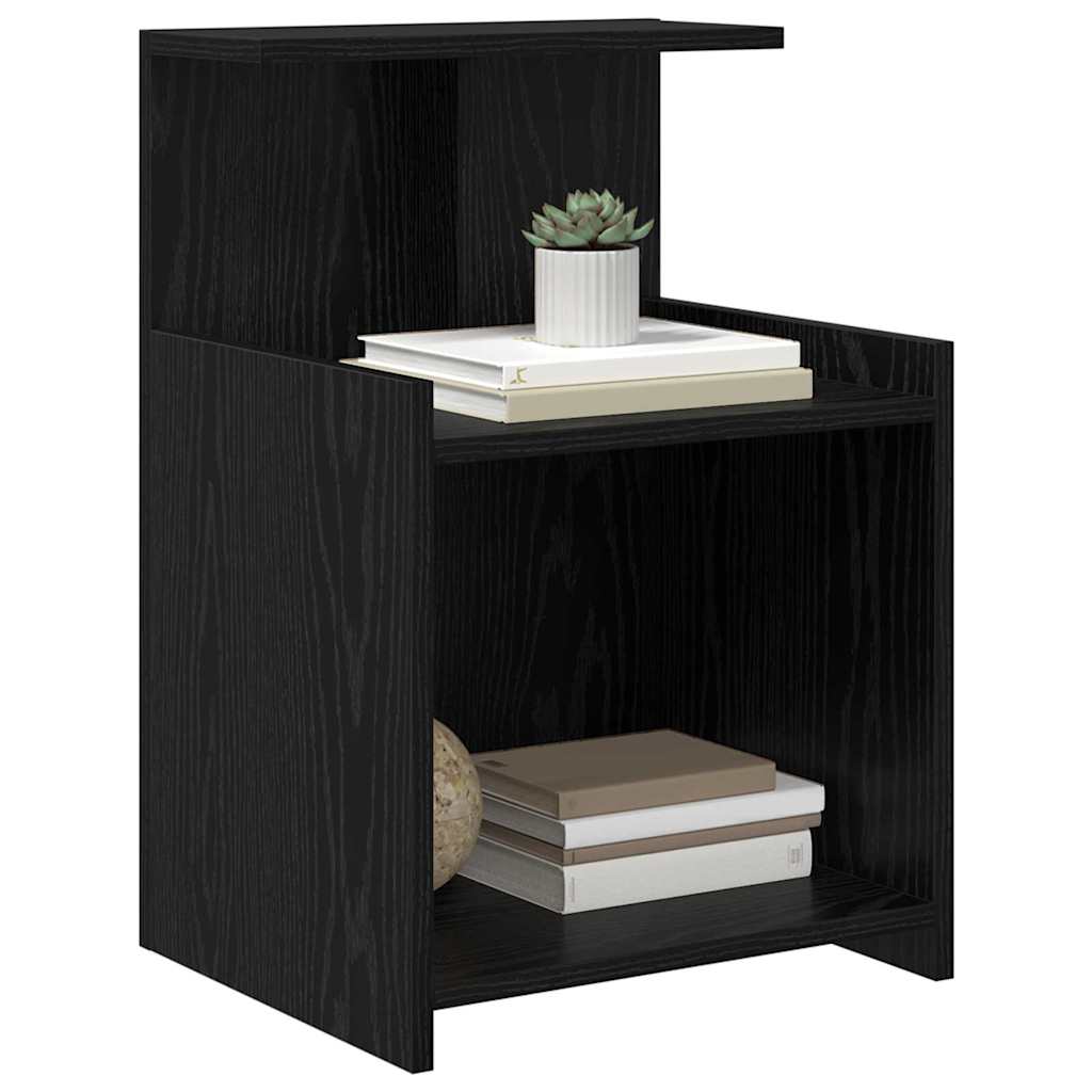 Bedside Cabinet Black oak 40 x 35 x 60 cm Engineered wood
