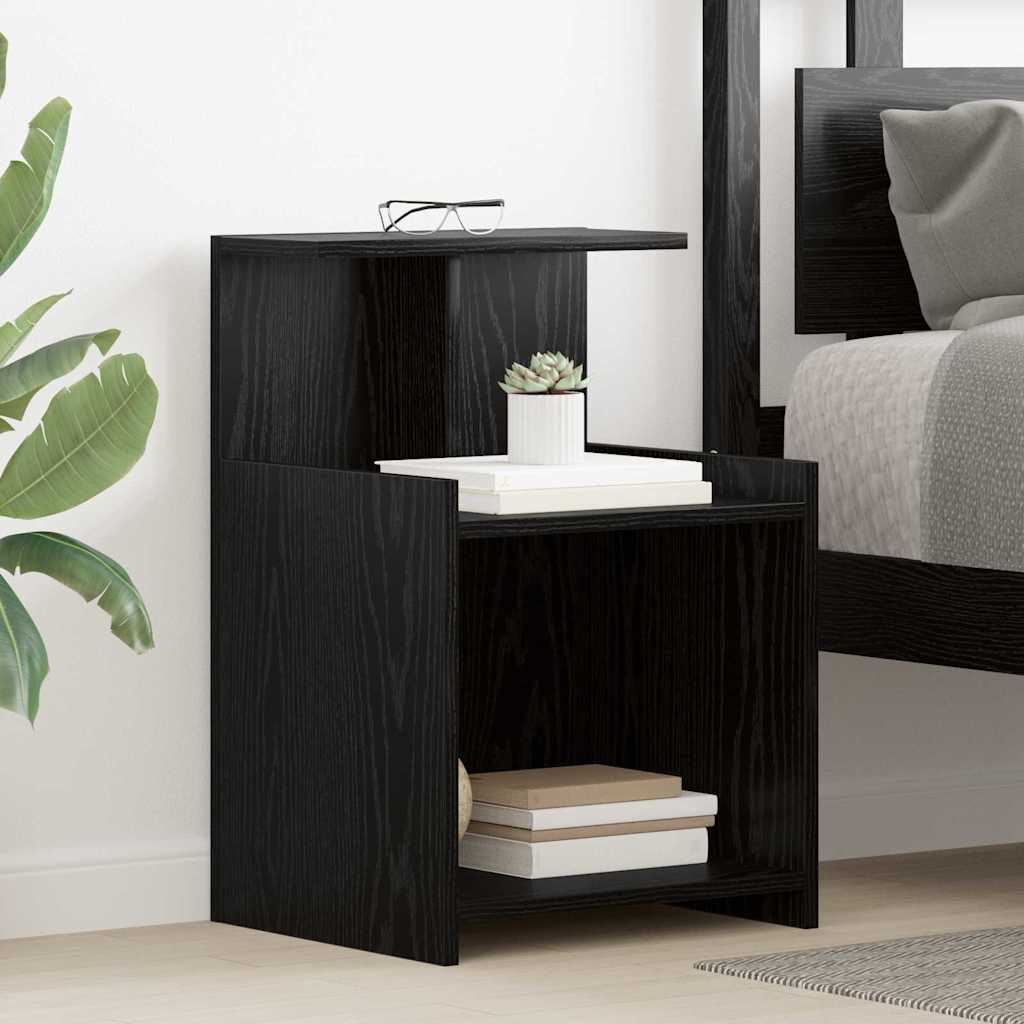 Bedside Cabinet 2 pcs Black oak 40 x 35 x 60 cm Engineered wood