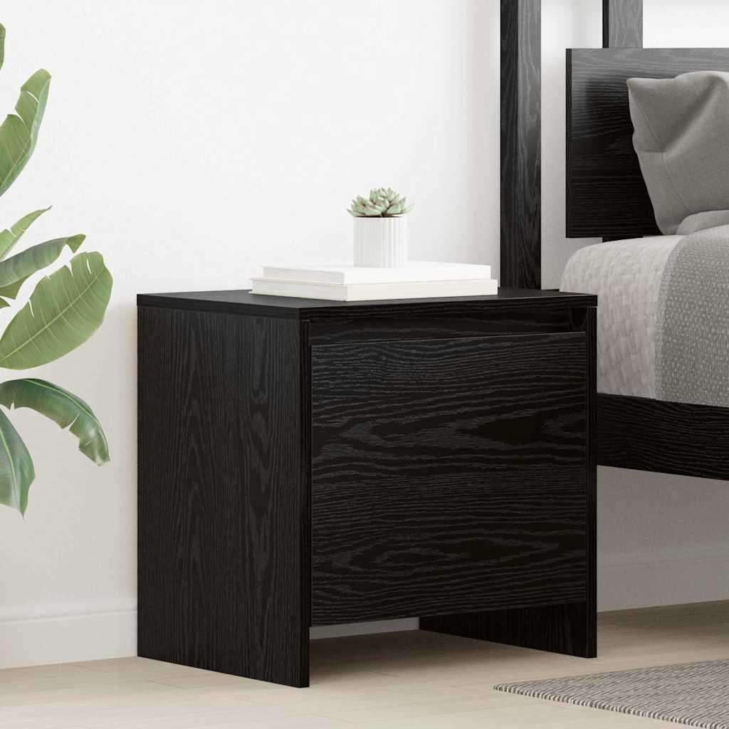 Bedside Cabinet Black oak 45 x 34 x 44.5 cm Engineered wood