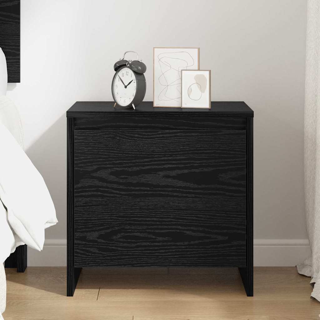 Bedside Cabinet Black oak 45 x 34 x 44.5 cm Engineered wood