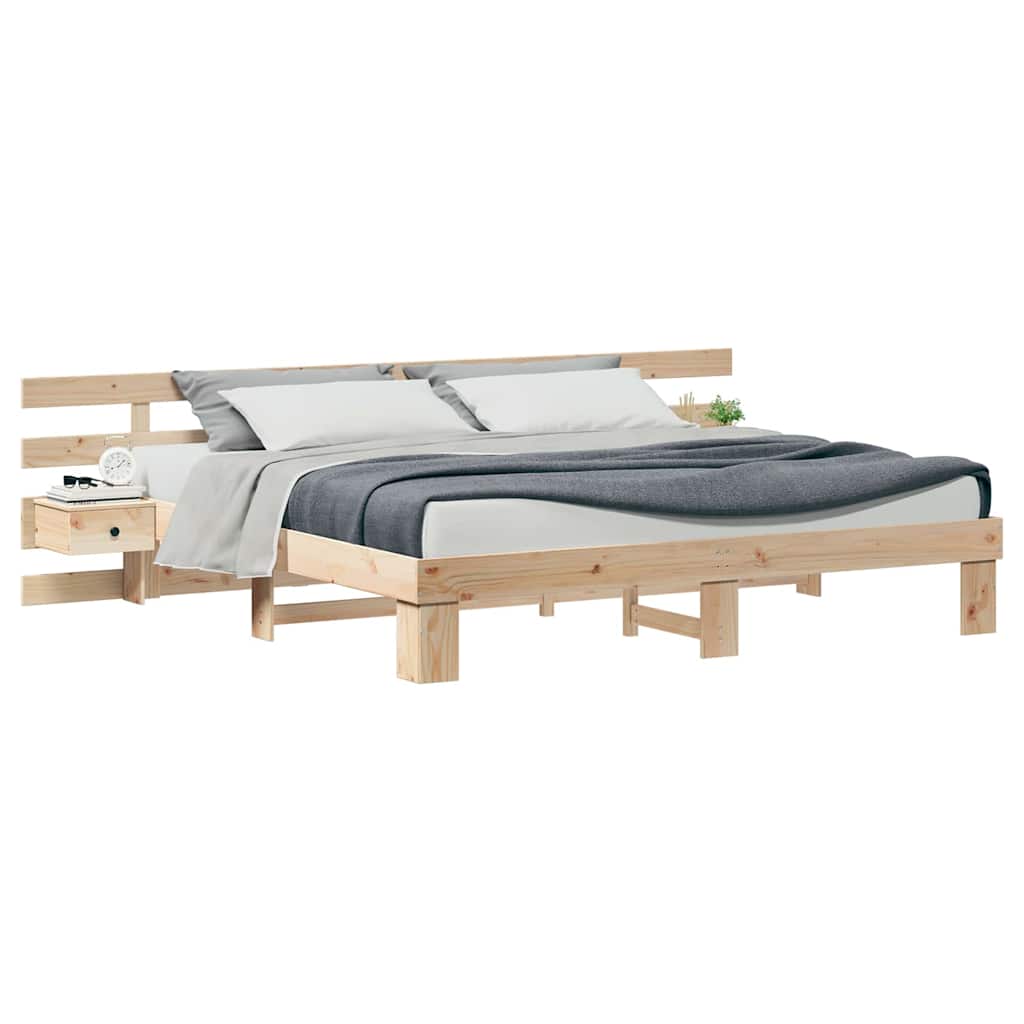 Bed Frame with Drawer Brown 180 x 200 cm Solid wood