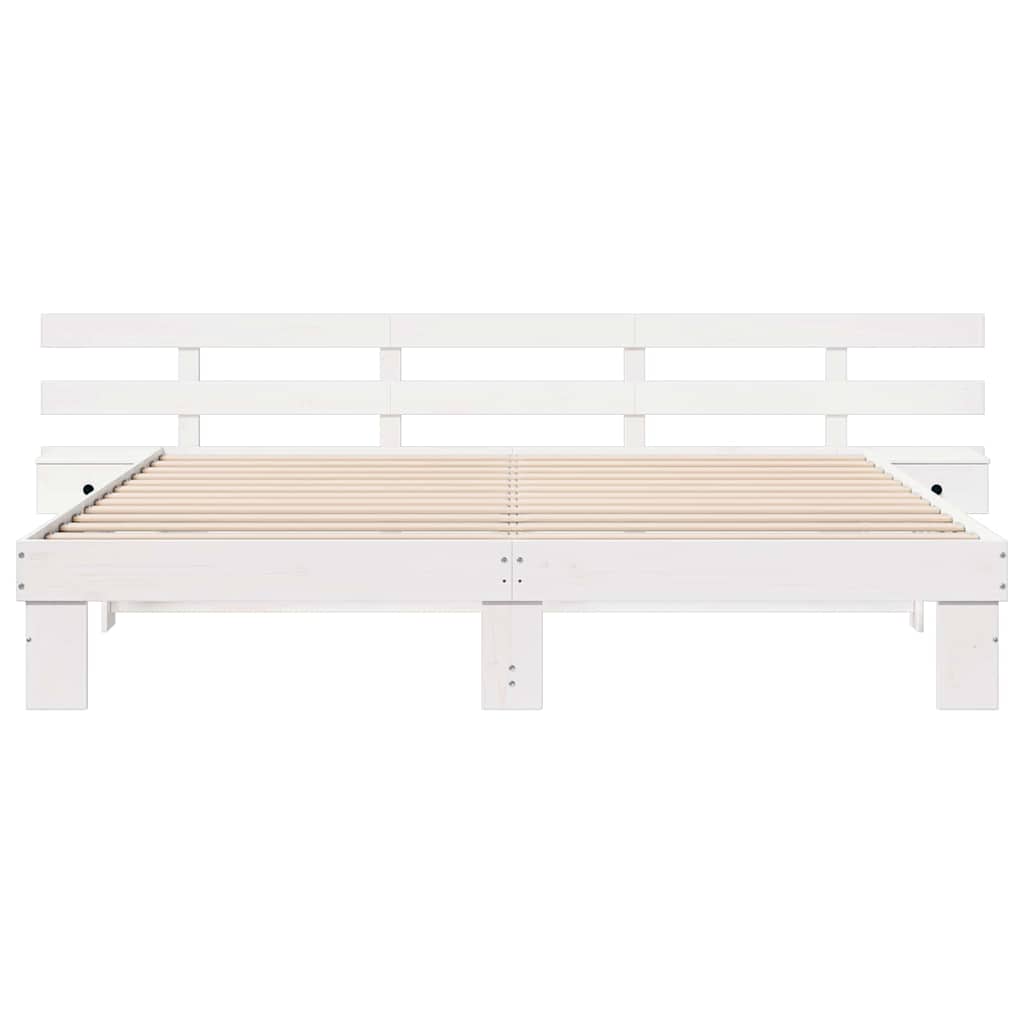 Bed Frame with Drawer White 180 x 200 cm Wood