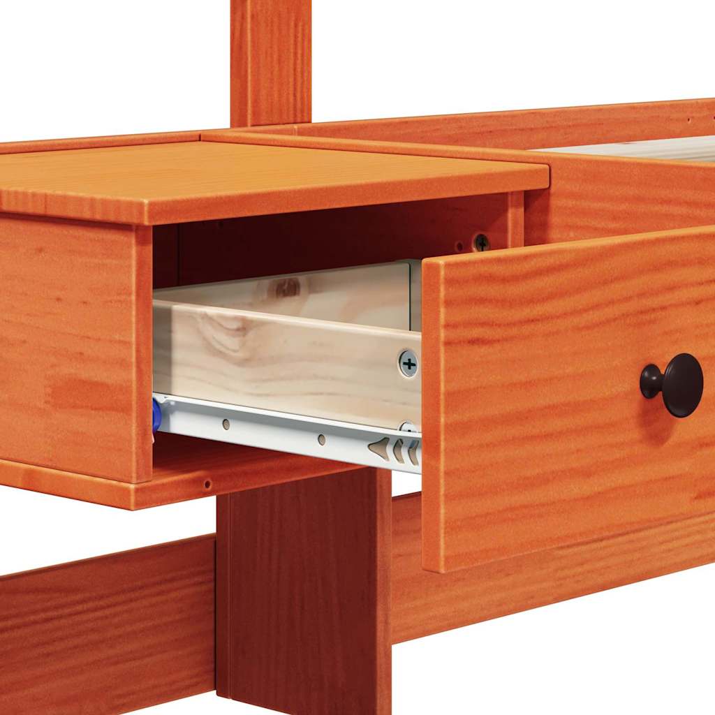 Bed Frame with Drawer Brown 180 x 200 cm Solid wood