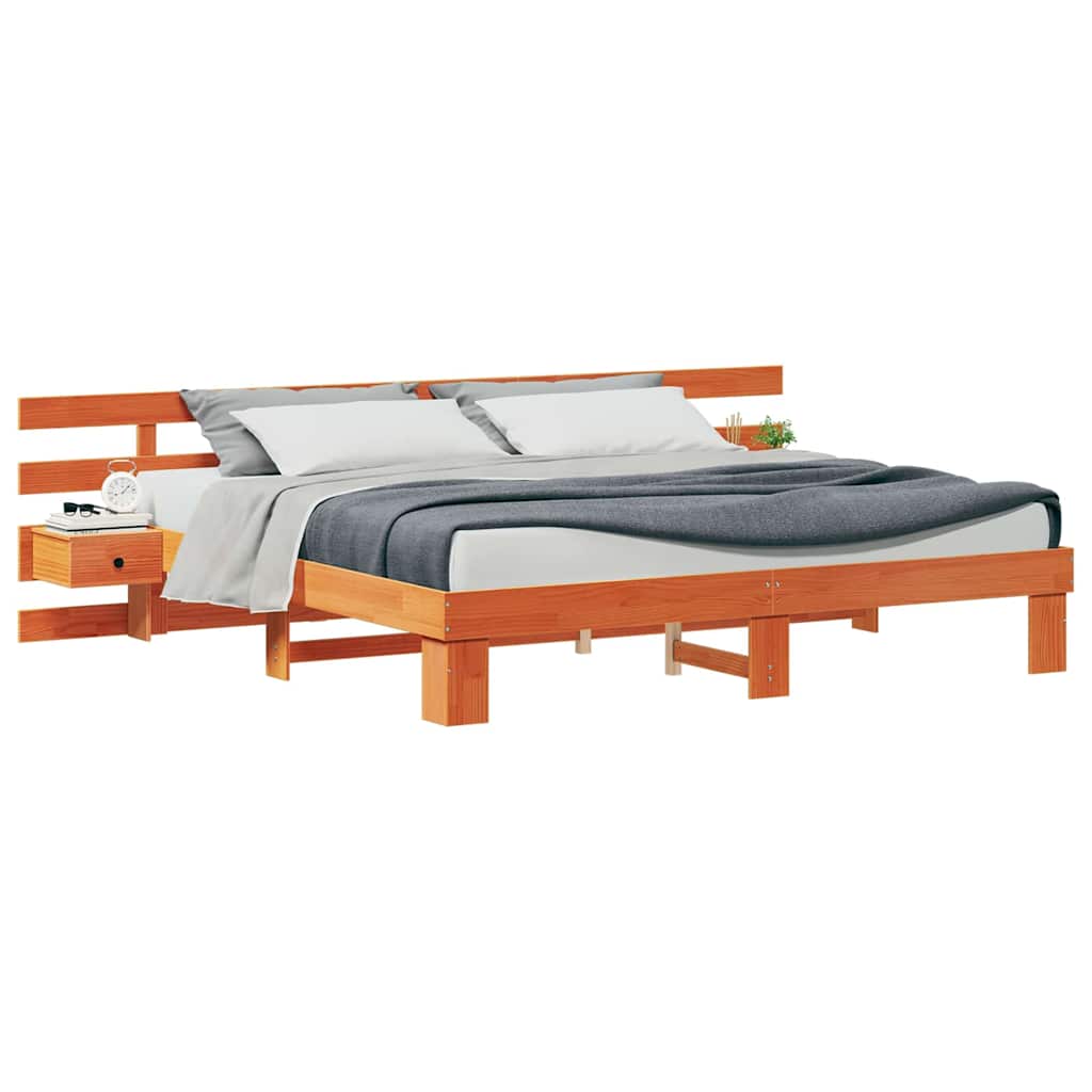 Bed Frame with Drawer Brown 180 x 200 cm Solid wood