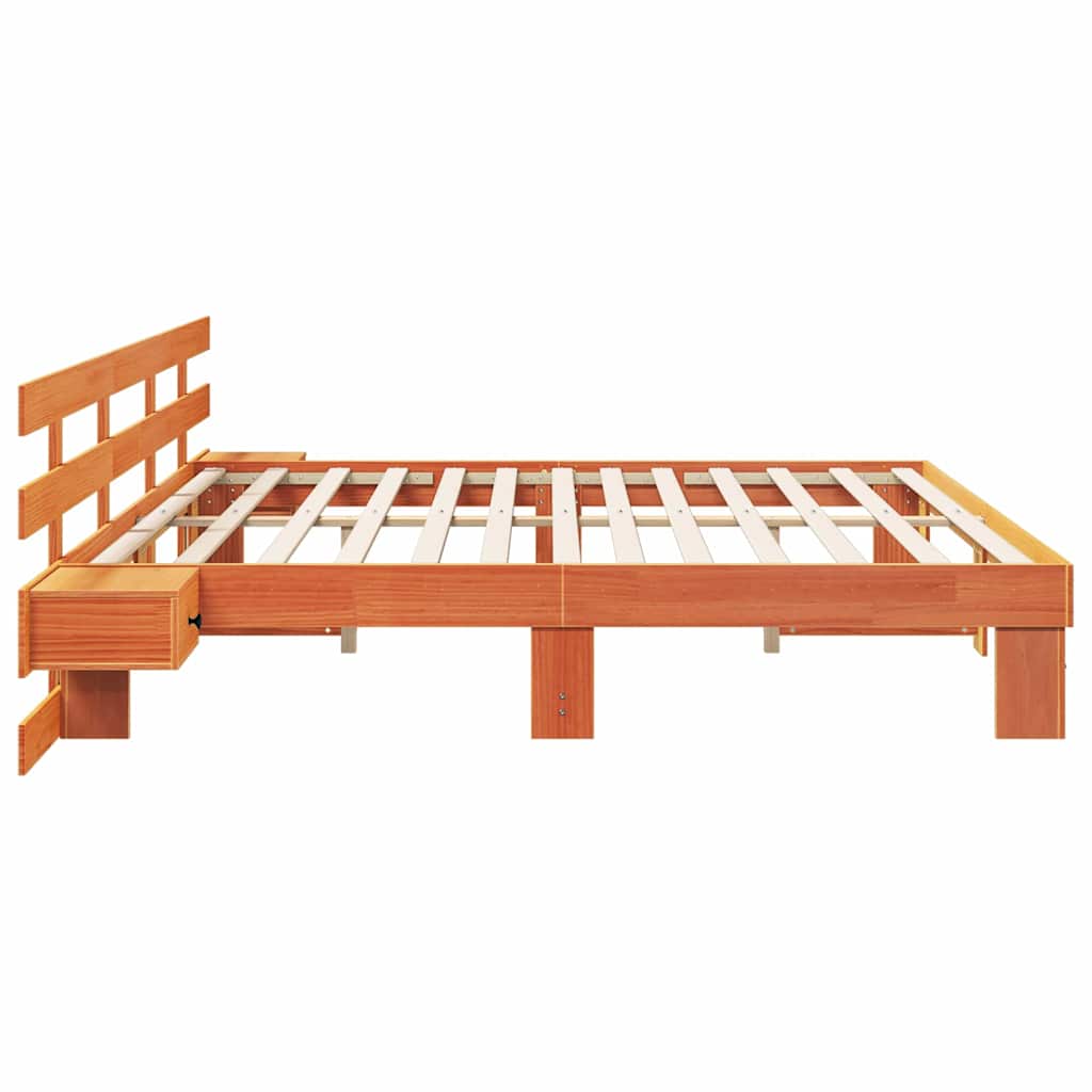 Bed Frame with Drawer Brown 180 x 200 cm Solid wood