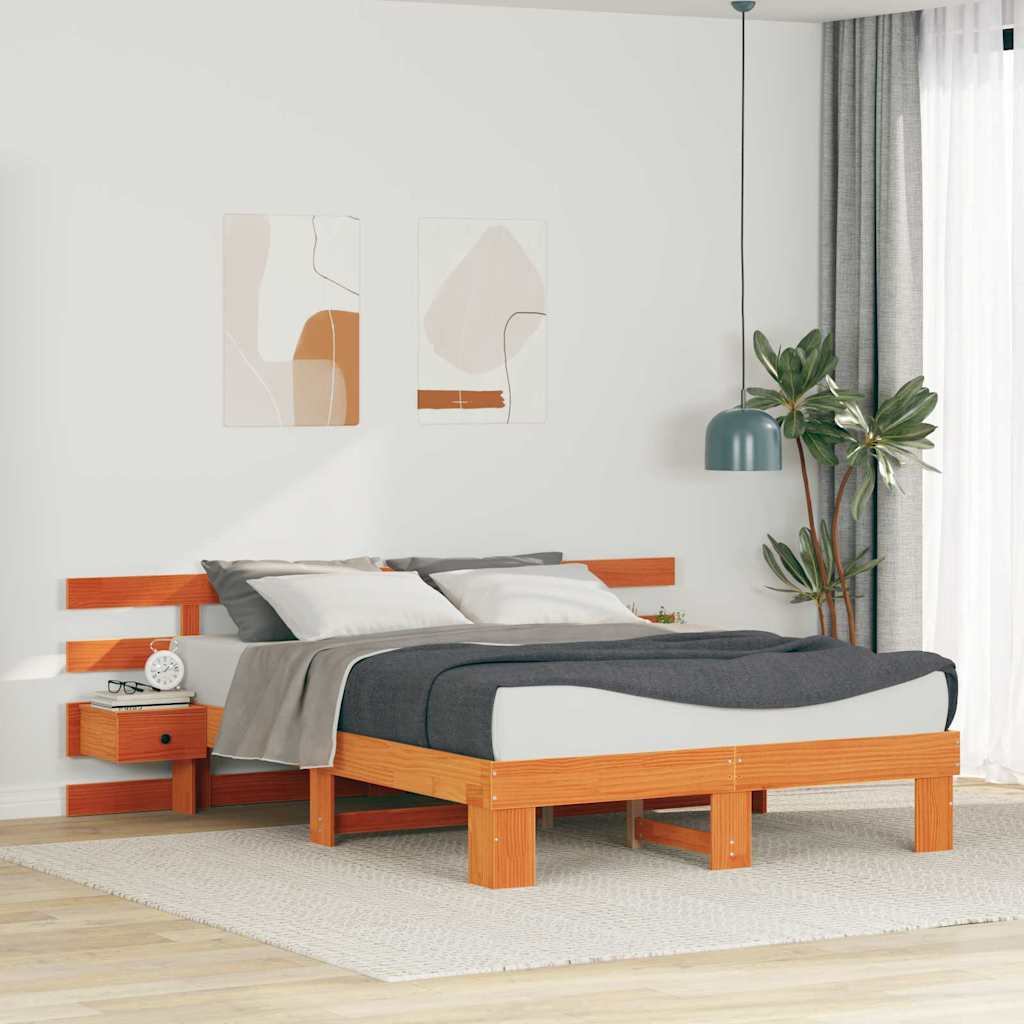 Bed Frame with Drawer Brown 160 x 200 cm