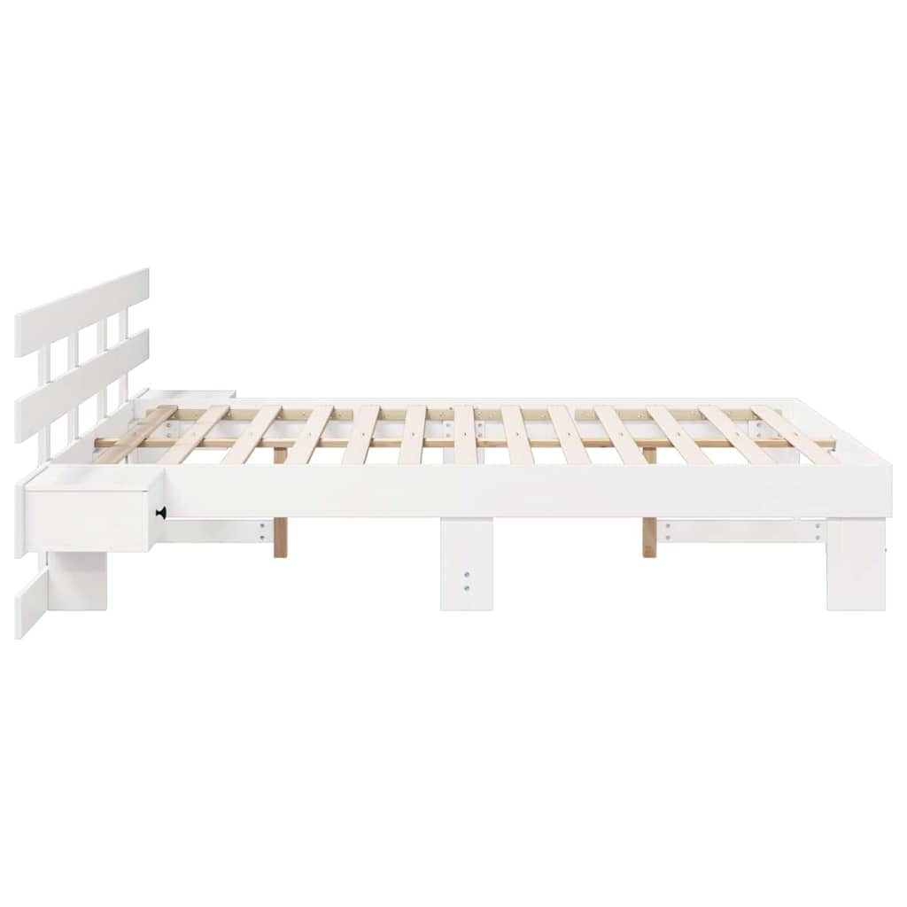 Bed Frame with Drawer White 150 x 200 cm Wood