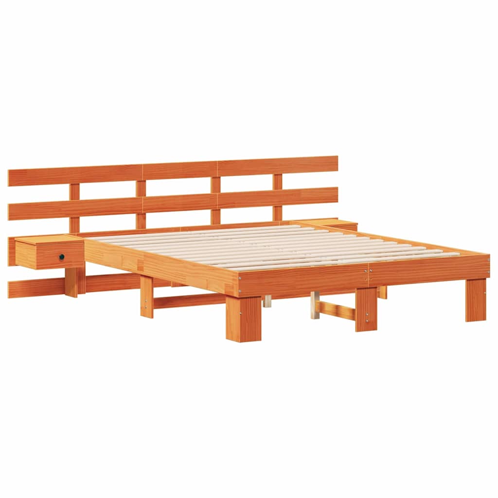 Bed Frame with Drawer Brown 150 x 200 cm