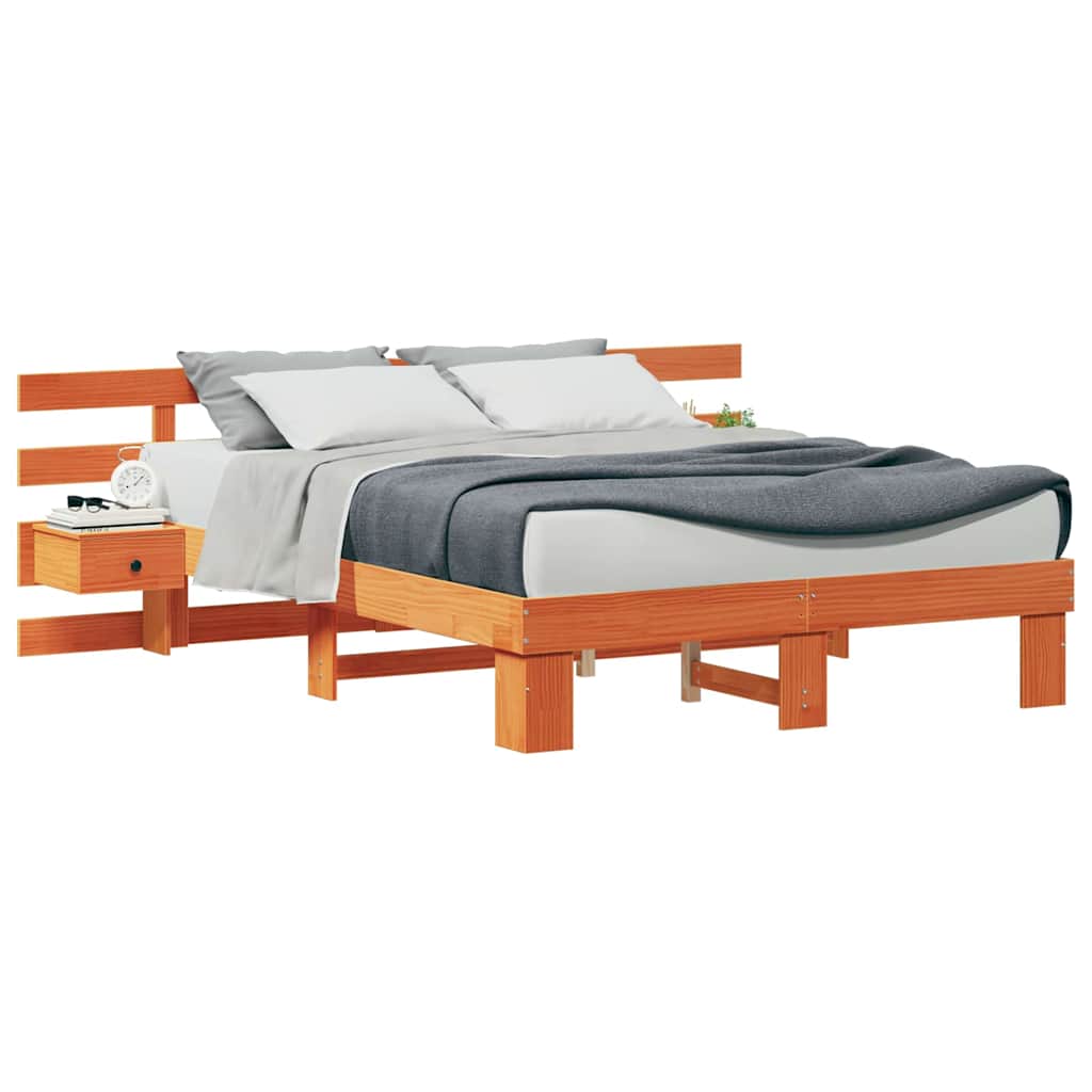 Bed Frame with Drawer Brown 140 x 200 cm