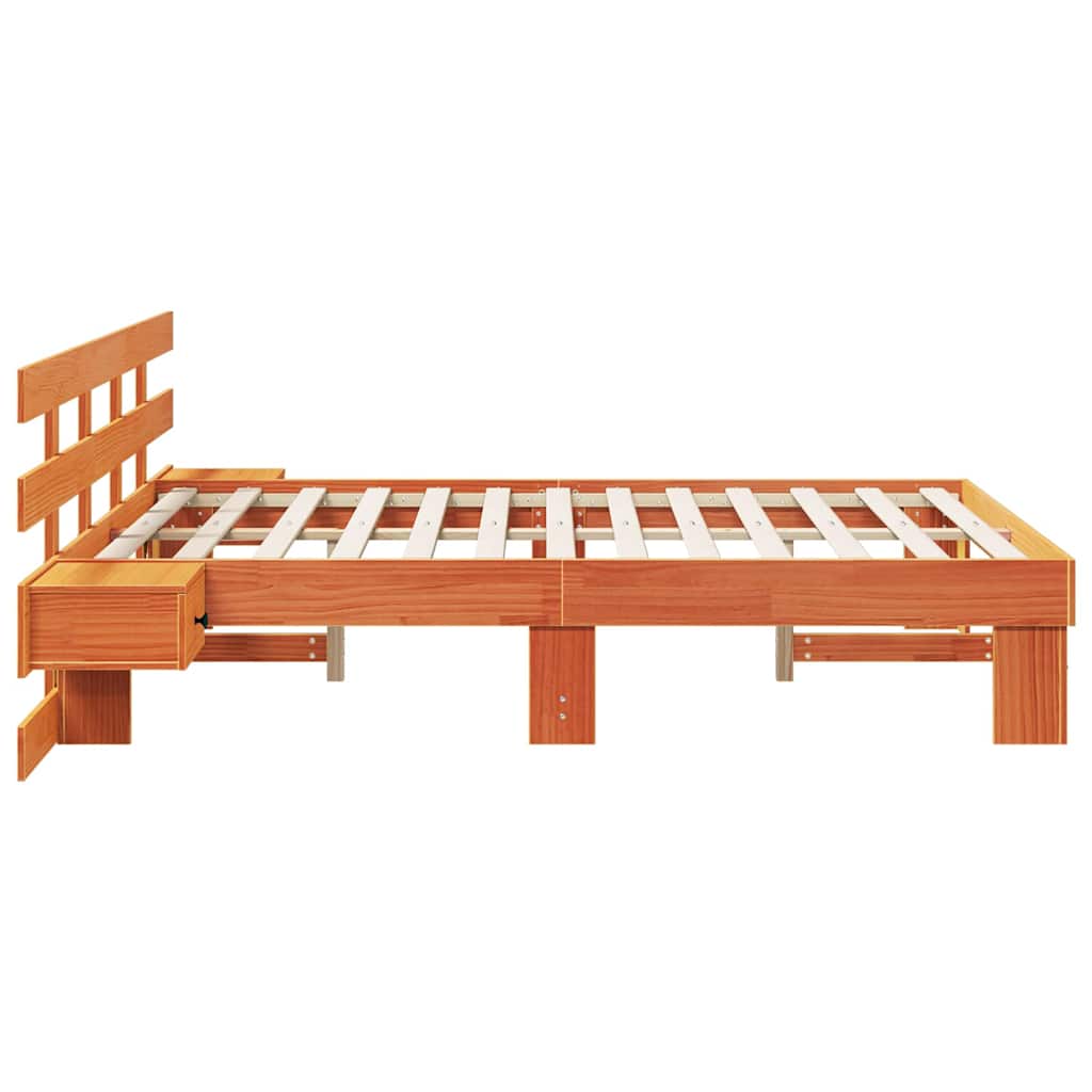Bed Frame with Drawer Brown 140 x 190 cm