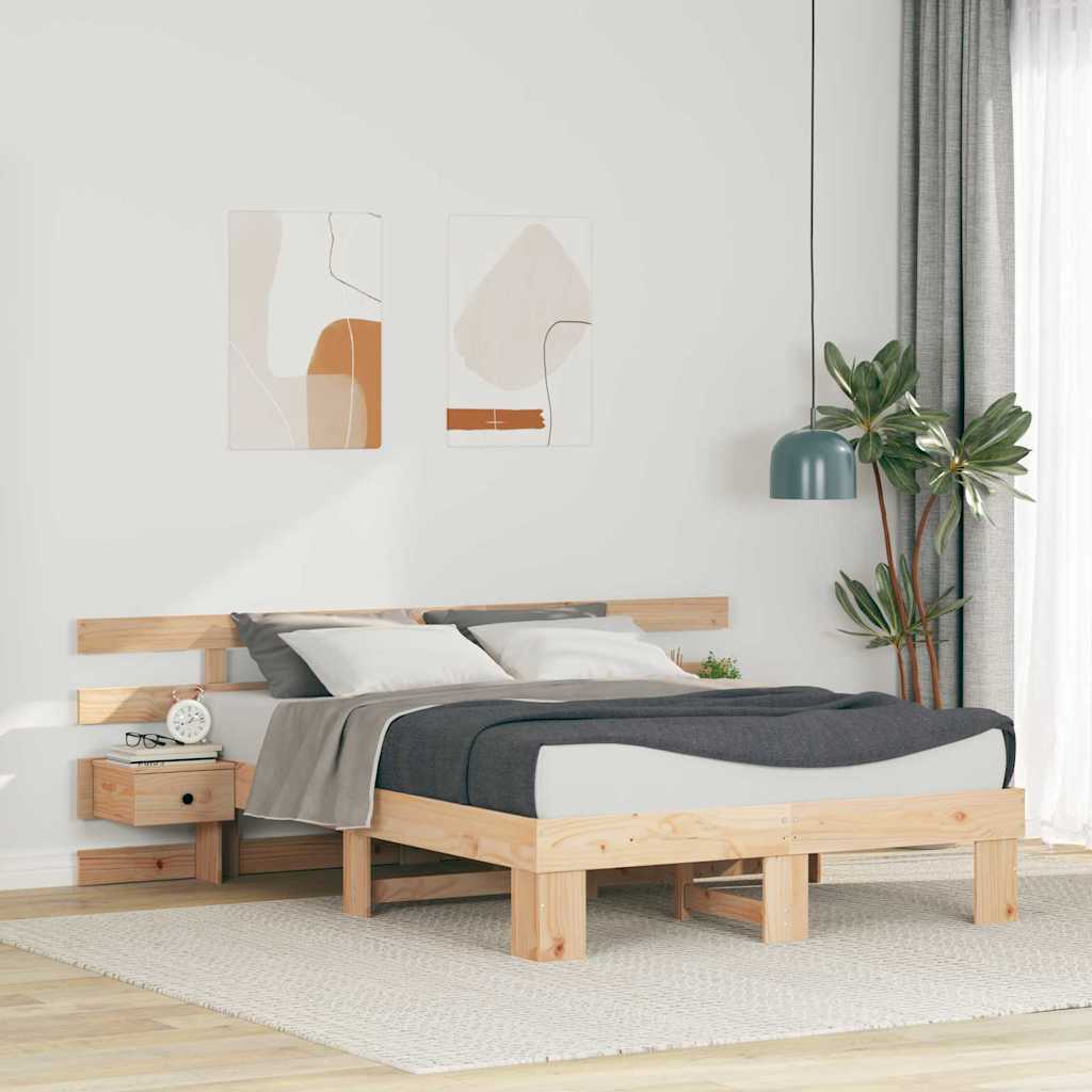 Bed Frame with Drawer Brown 135 x 190 cm