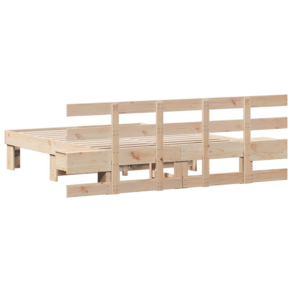 Bed Frame with Drawer Brown 135 x 190 cm