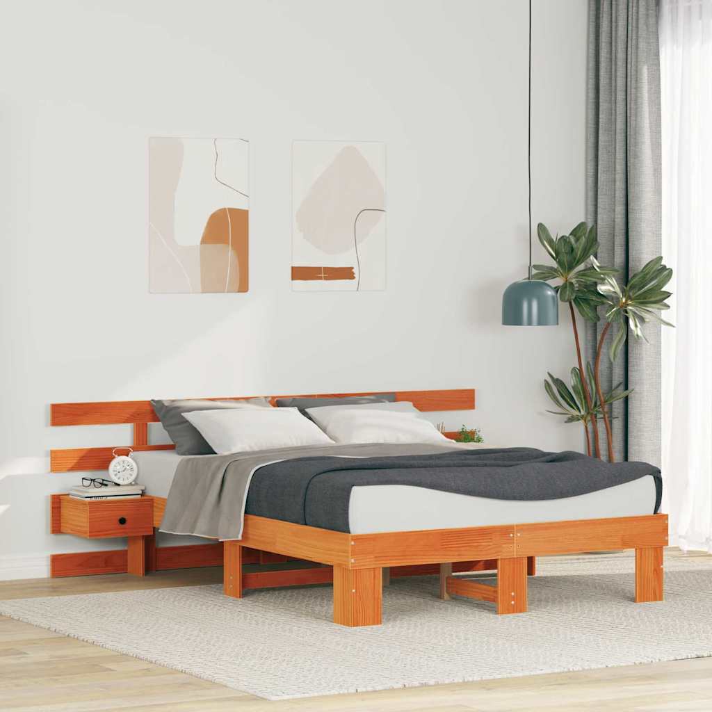Bed Frame with Drawer Brown 135 x 190 cm